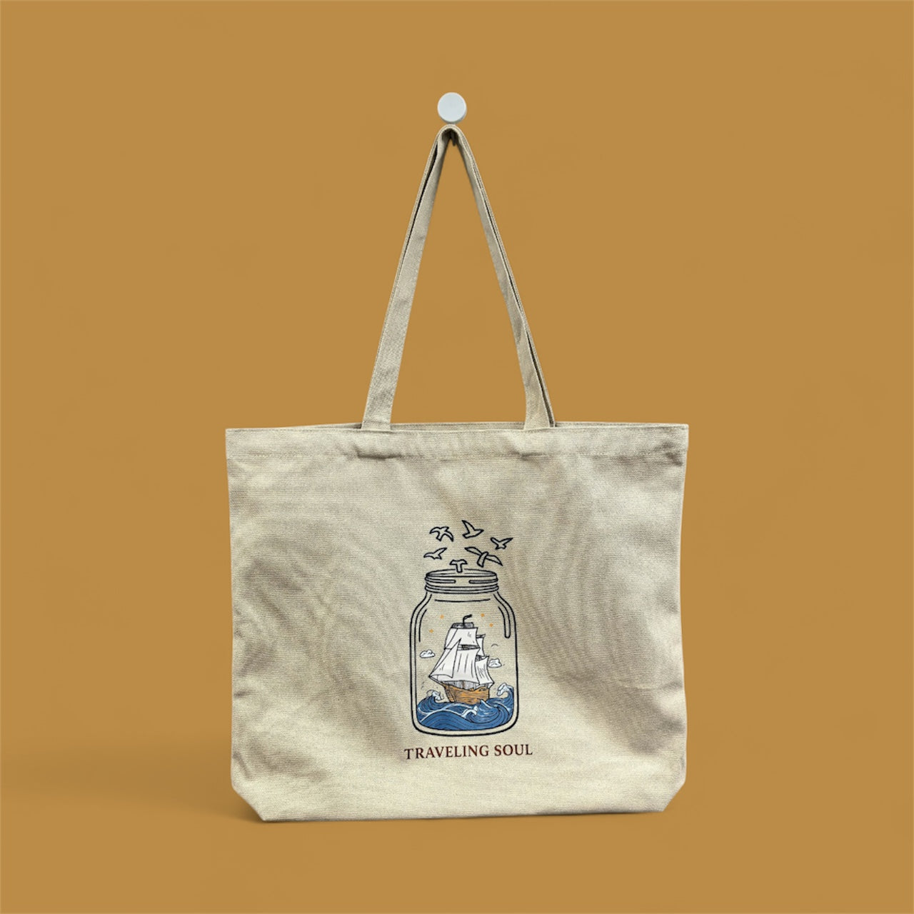 Beige Cotton Tote bag