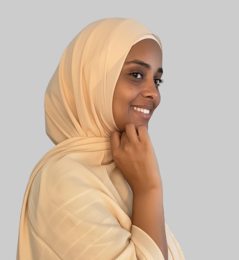 Matching Modal Hijab Set Warm Nude