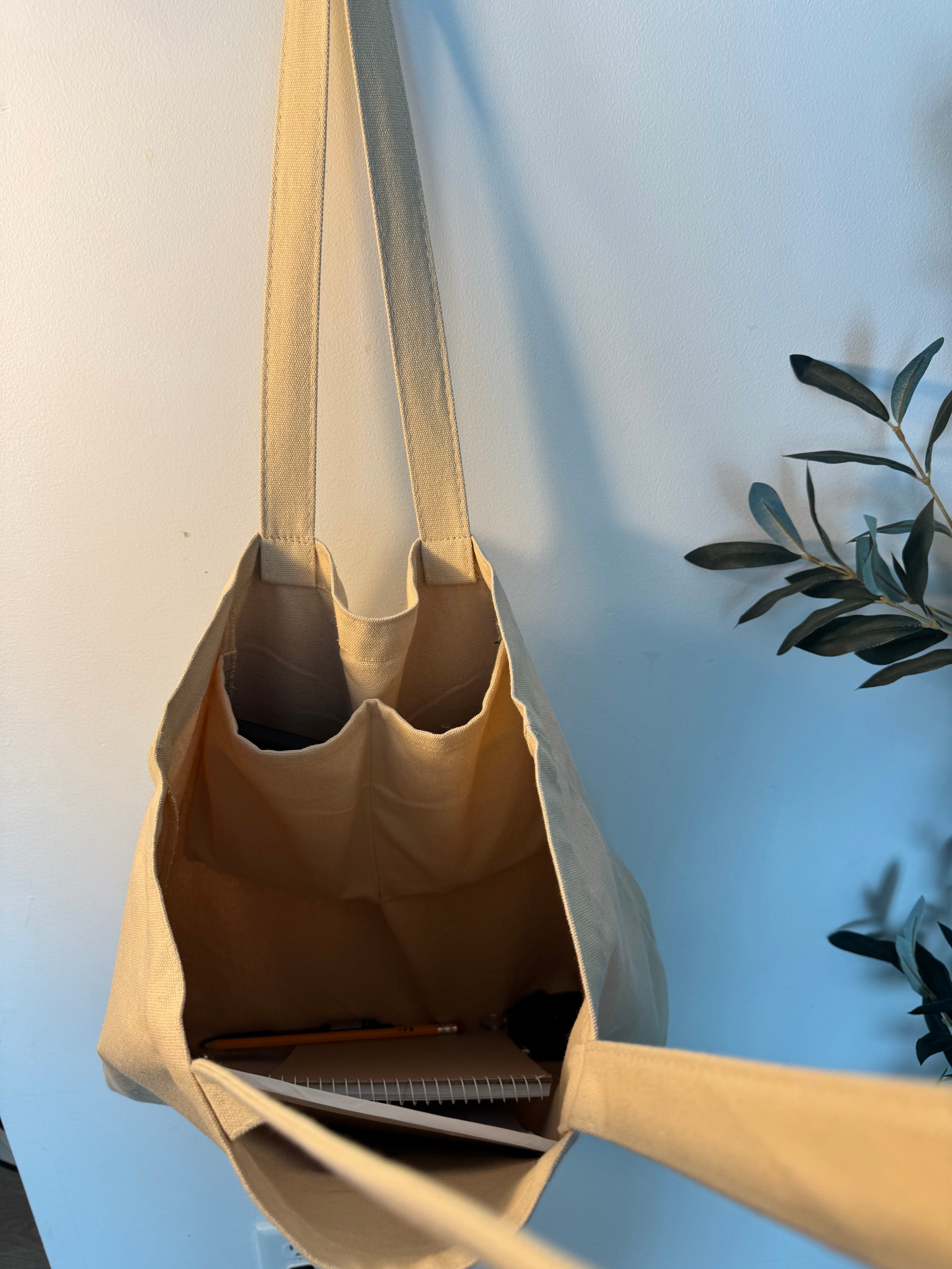 Beige Cotton Tote bag