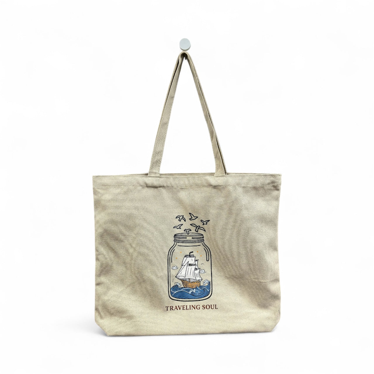 Beige Cotton Tote bag