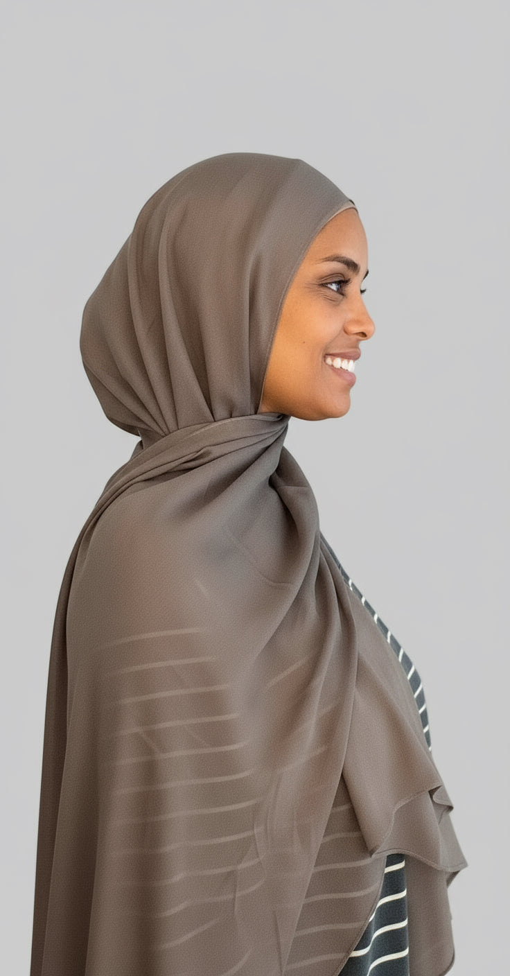 Matching Modal Hijab Set Gray