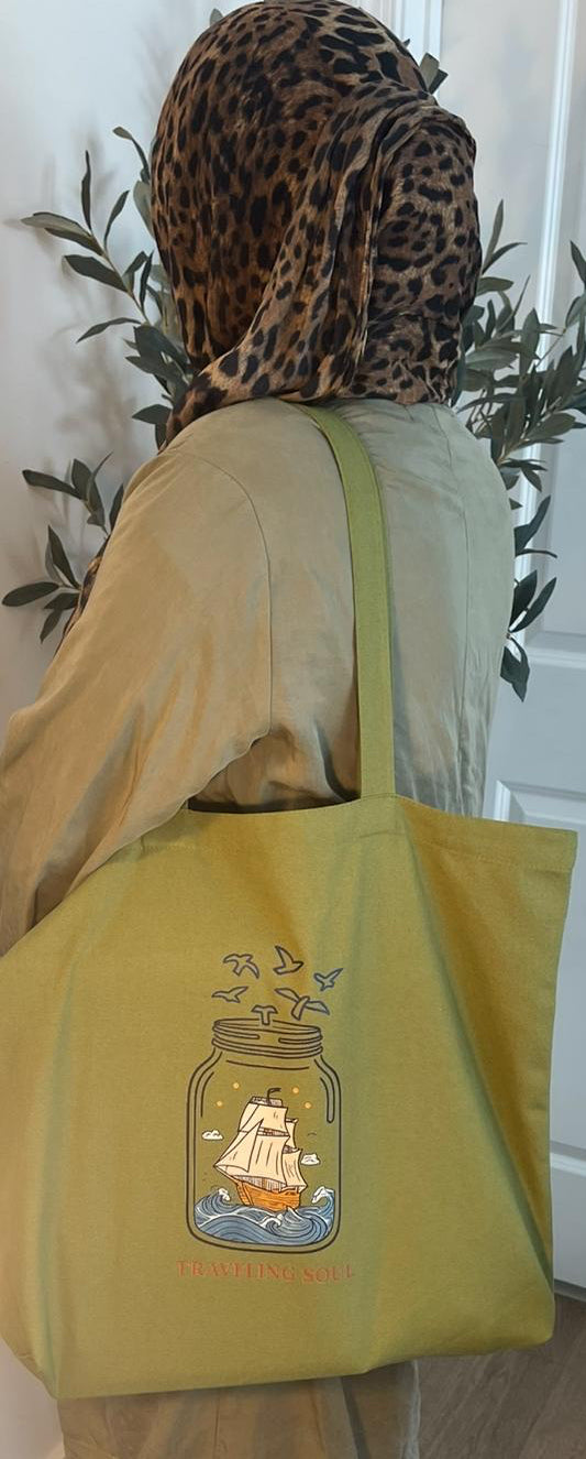 Green Cotton Tote bag